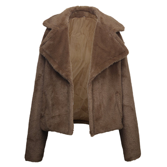 Femmes vêtements automne hiver fausse fourrure de renard fourrure en peluche manteau de fourrure vêtements de dessus pour femmes