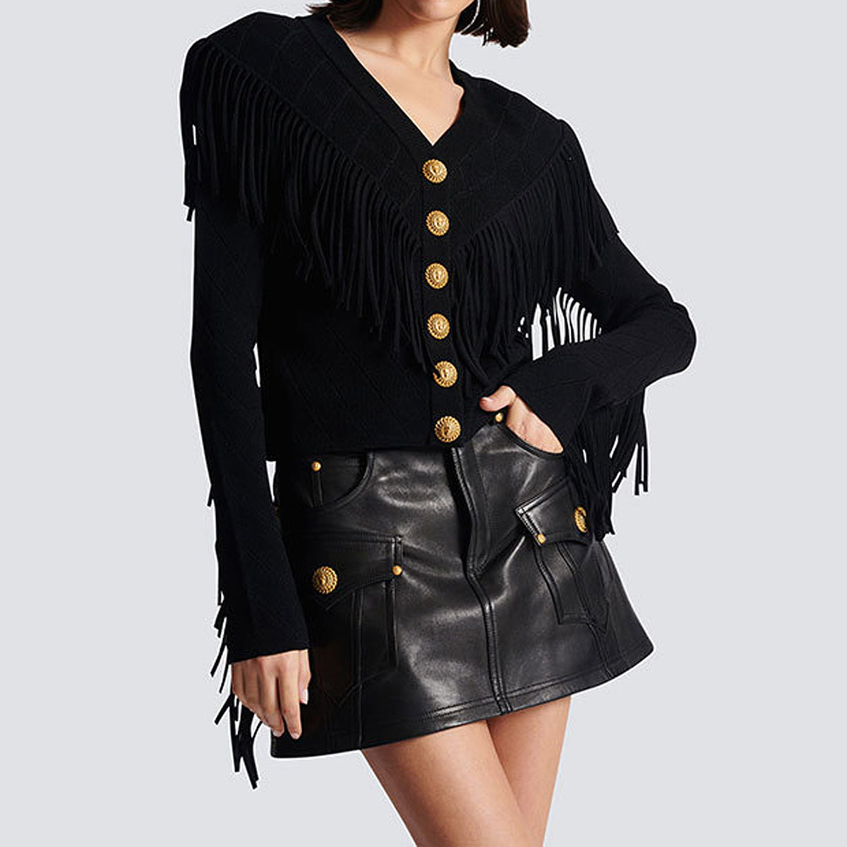 Goods Spring Autumn High Quality Knitwear Long Sleeve V Neck Tassel Cardigan Top Woolen Coat Women