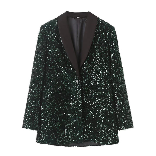 Femmes vêtements automne hiver Sequin lâche Blazer femmes