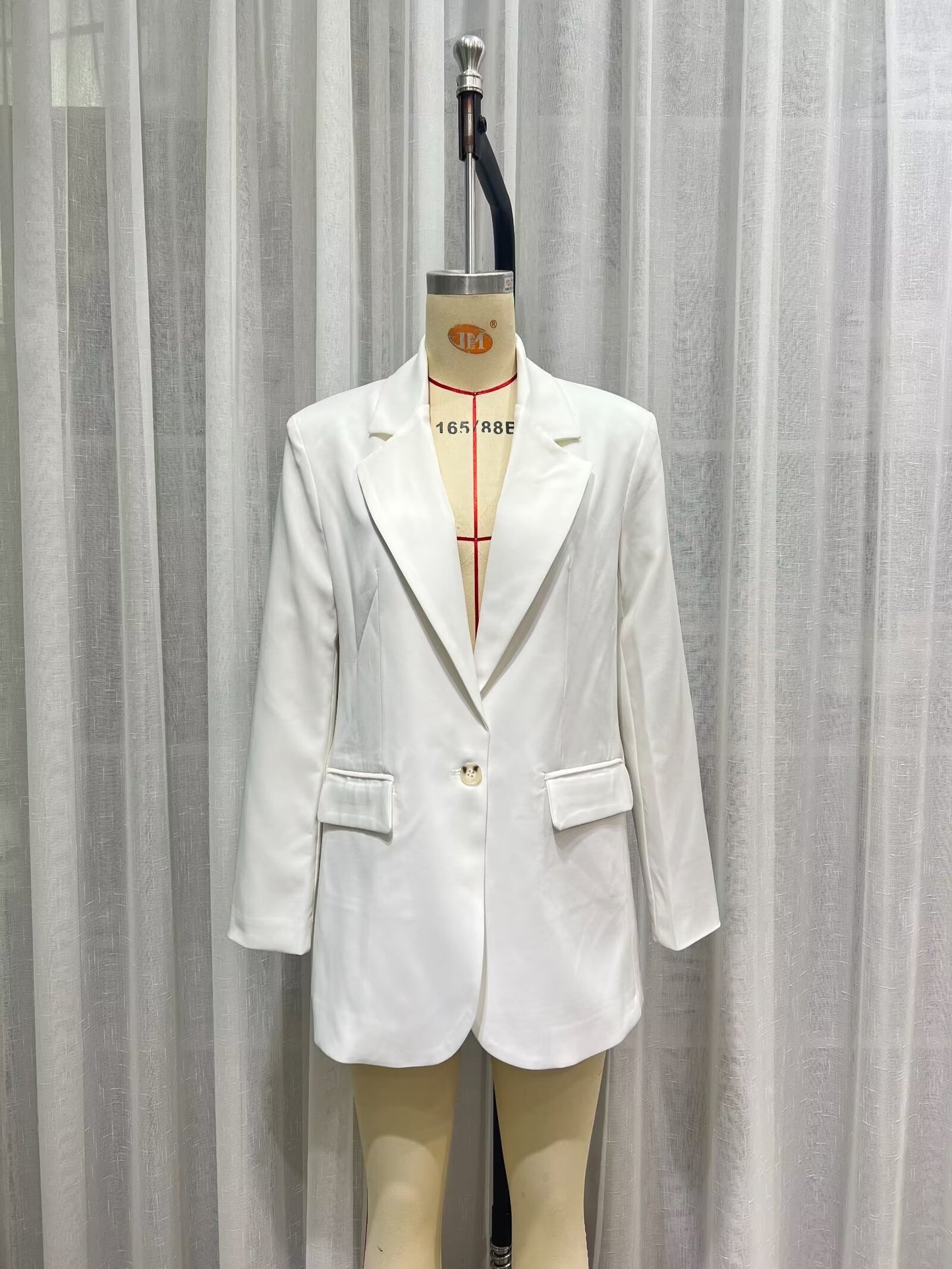 Blazer ample décontracté blanc pour femme automne hiver