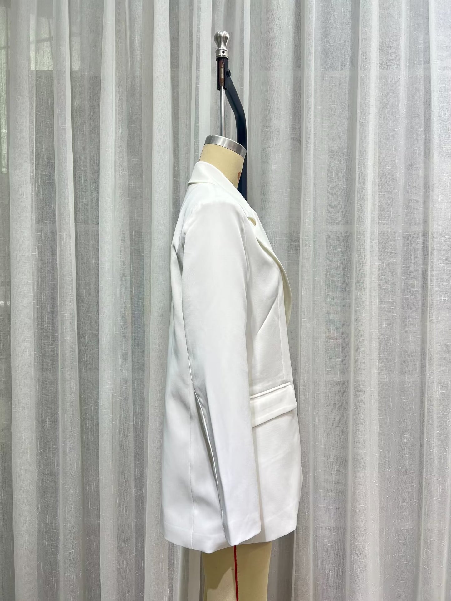 Blazer ample décontracté blanc pour femme automne hiver