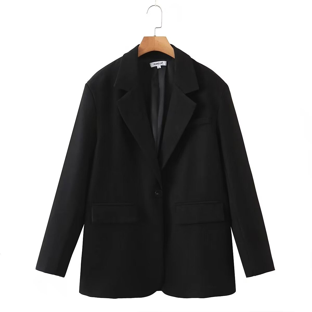 Blazer Mujer Niche Coreano Novio Suelto Un Botón Perfil Top