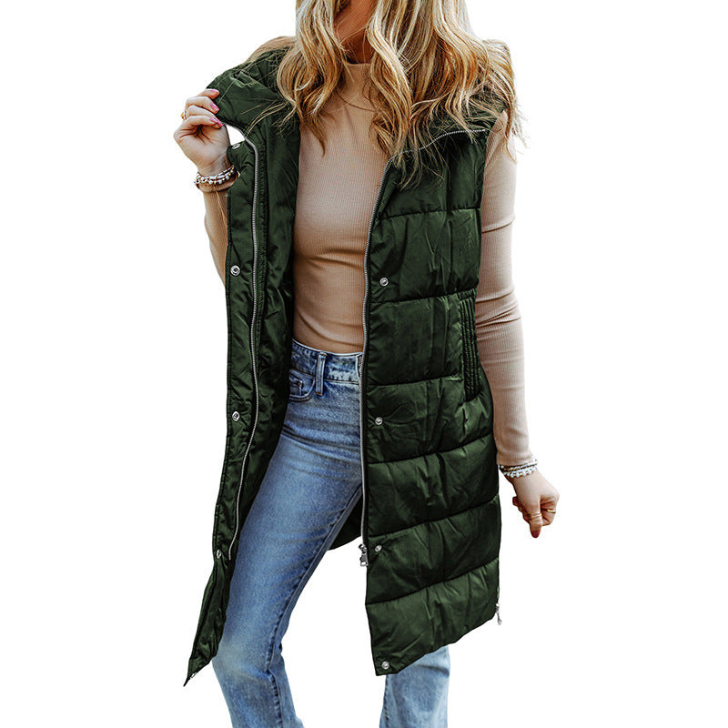 Vest Women's Long Lapel Hooded Women