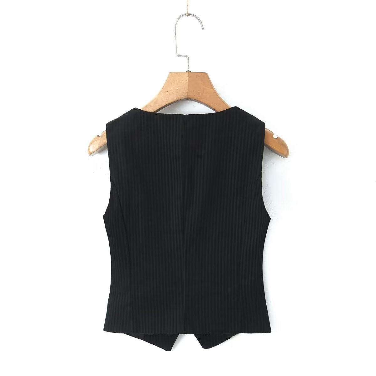 V neck Single Breasted Sleeveless Waistcoat Vest Top Women