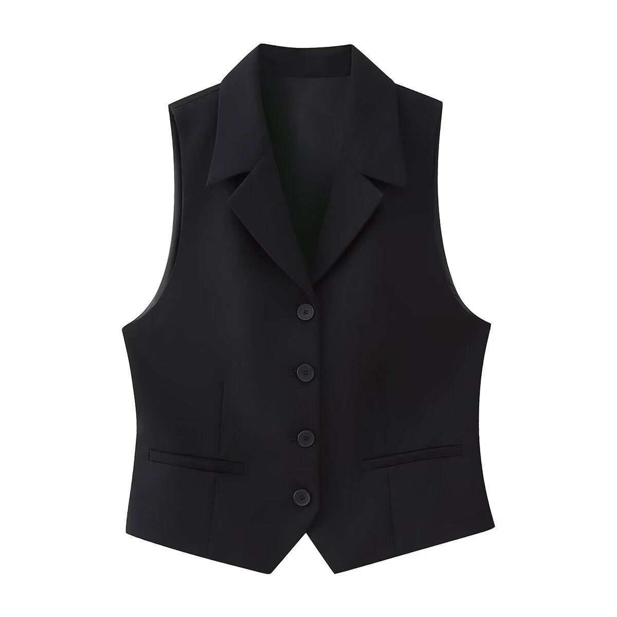 Gilet d'été noir à col en V, robe bandage rétro, cardigan sans manches, haut court