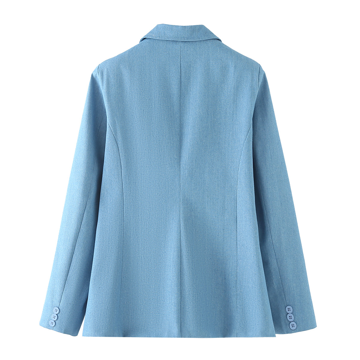 Women Spring Fall Long Sleeve Denim Blazer