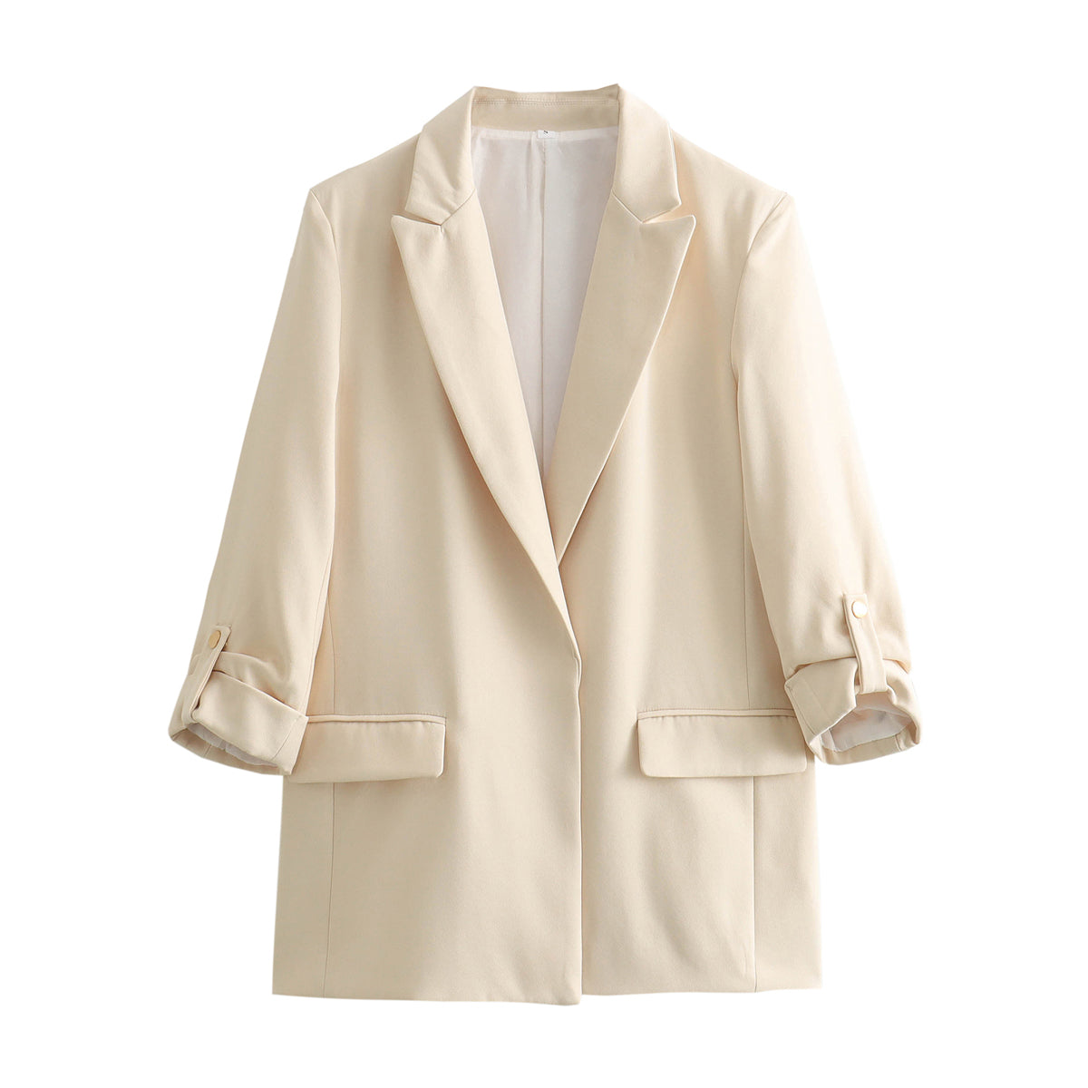 Spring Women Long Sleeve Solid Blazers