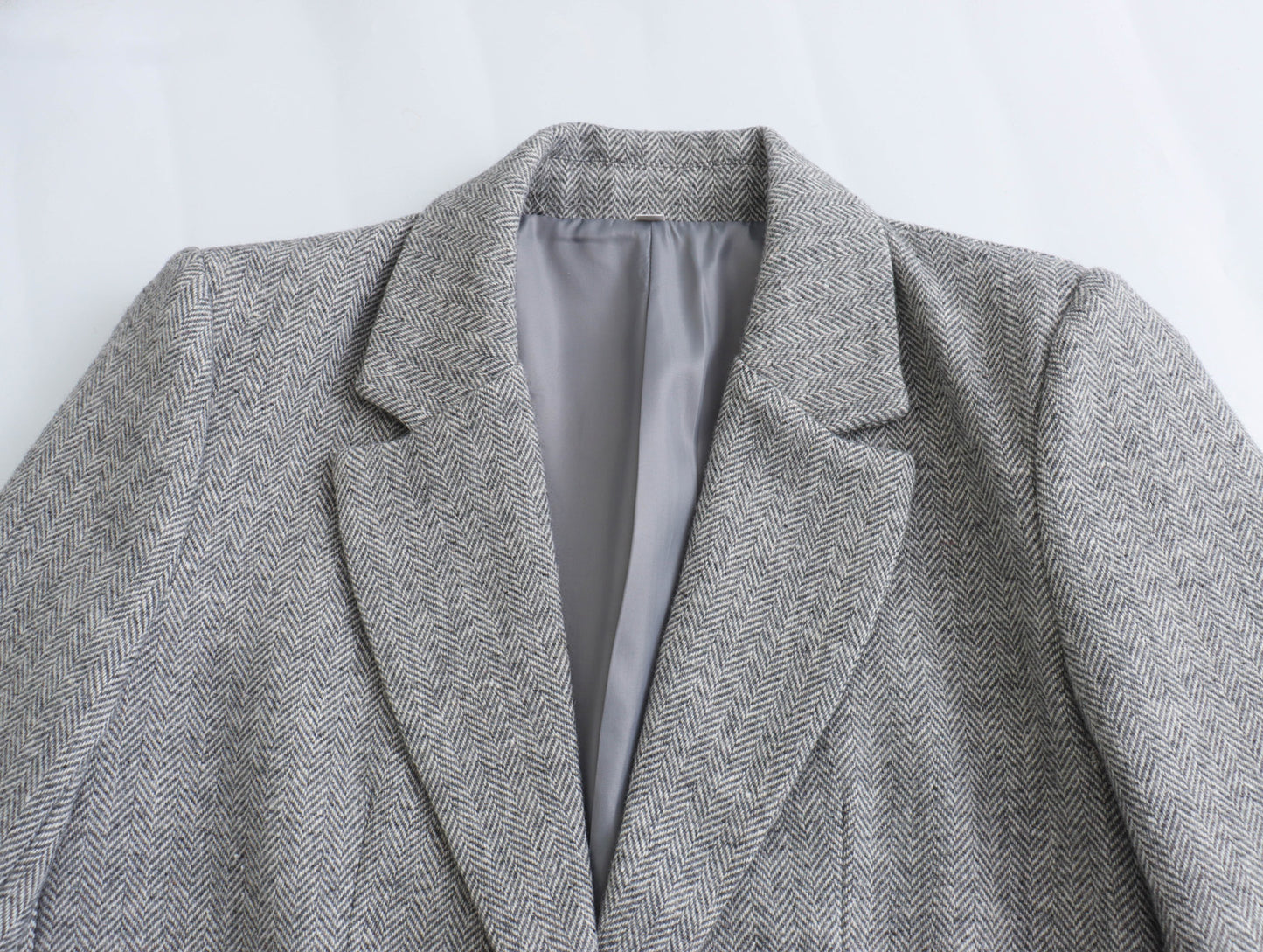 Spring Women Herringbone Twill Straight Cut Blazer