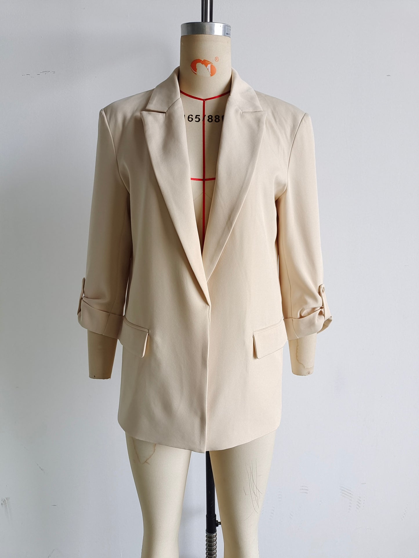 Spring Women Long Sleeve Solid Blazers