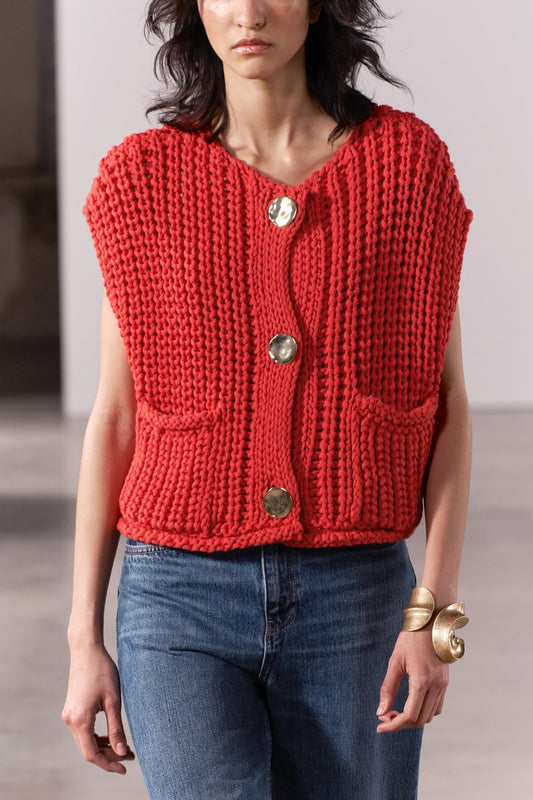 Gilet en tricot épais et populaire pour femme