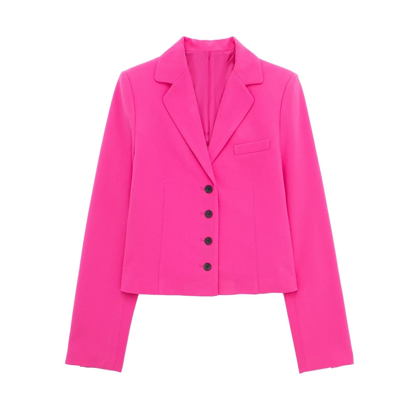 Ropa de mujer, blazer ajustado de manga larga con cuello polo, elegante y a la moda, talla pequeña