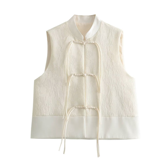 Chinese Chinese Vest Coat for Women Spring High Grade Waistcoat Outer Wear Small Vest Top