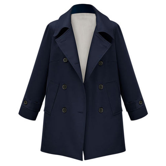 Manteau en laine à Double boutonnage pour femme, Blazer à manches longues et col, automne