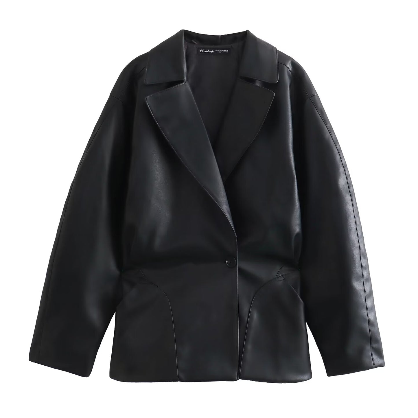 Spring Women Leather Drawstring Sports Jacket Coat Women