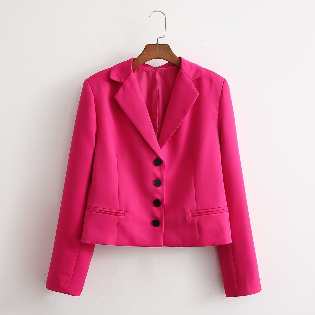 Vêtements pour femmes Rose française ample décontracté manches longues Blazer court