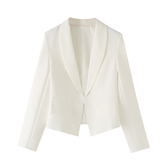 Spring Women Clothing White Short Hook Blazer