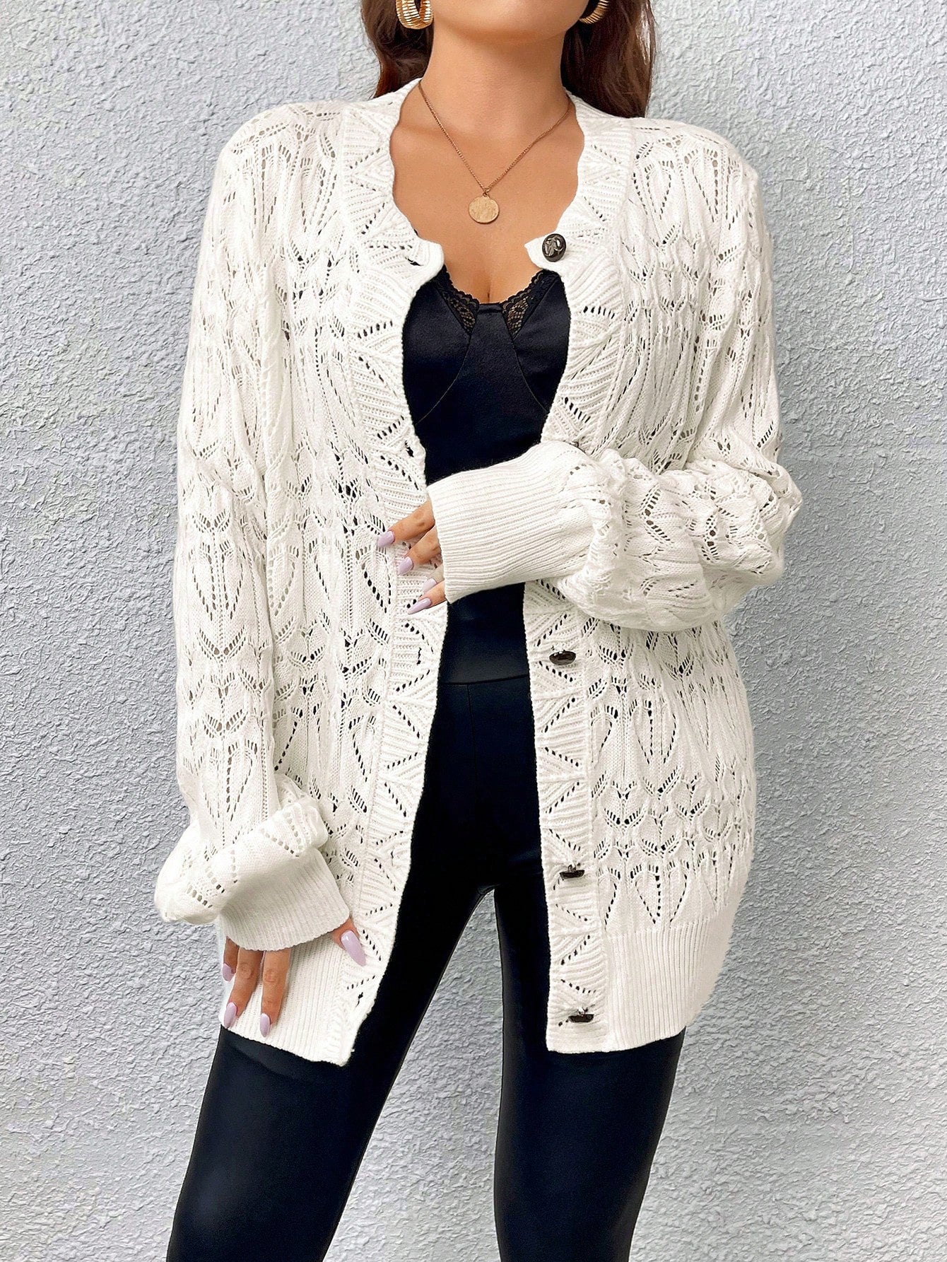 Sweater Women Clothing Custom Spring Autumn Cardigan Coat Sweater Hollow Out Cutout out