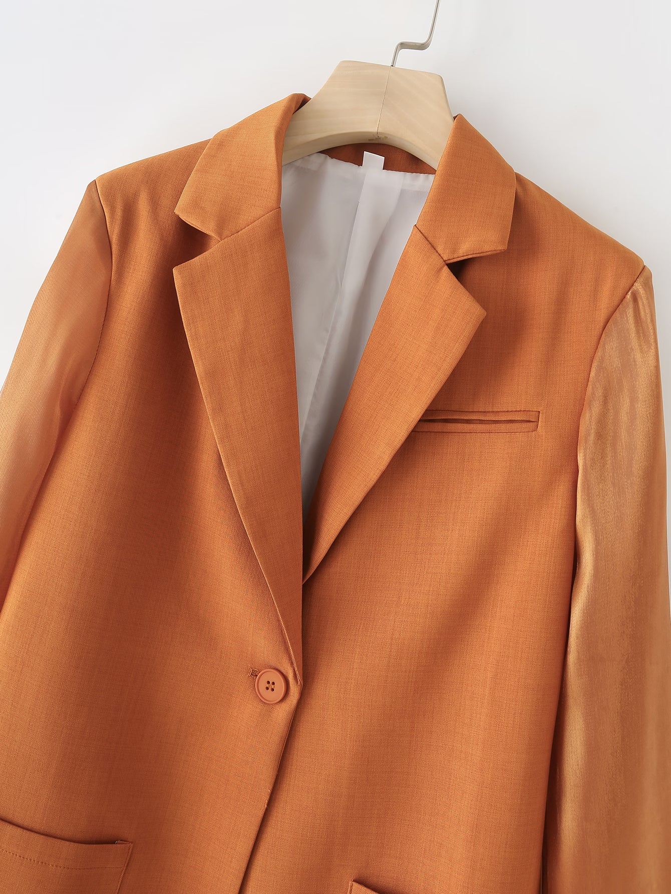 Spring Women Clothing Zaura Drape Orange Blazer