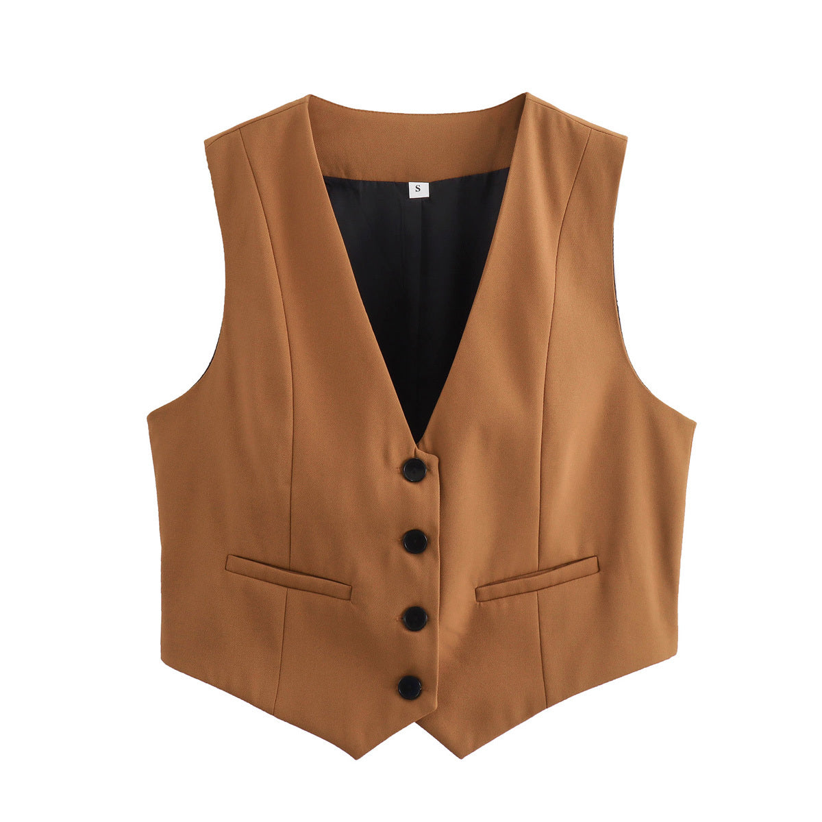 Women Clothing Fifteen Colour Retro Pure Candy Color V neck Short Vest Waistcoat Top