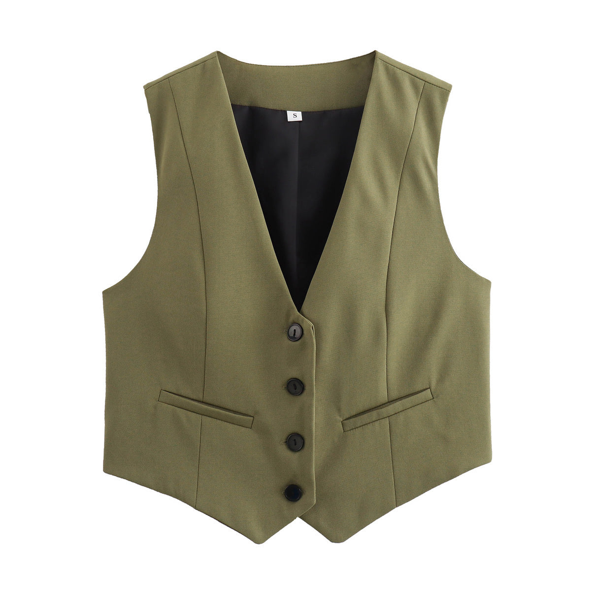 Women Clothing Fifteen Colour Retro Pure Candy Color V neck Short Vest Waistcoat Top