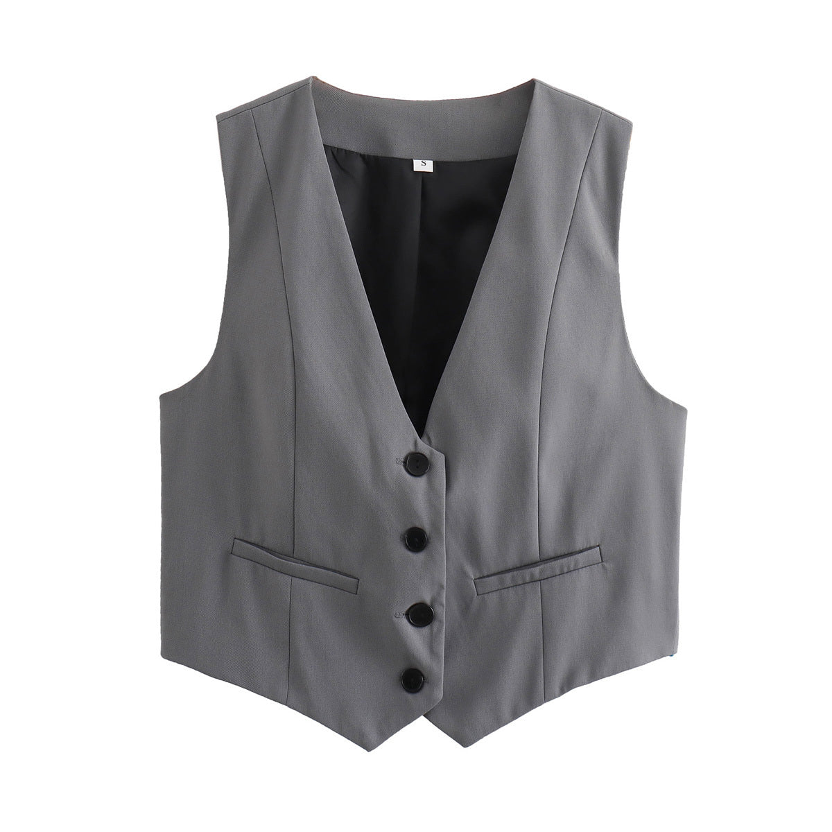 Women Clothing Fifteen Colour Retro Pure Candy Color V neck Short Vest Waistcoat Top