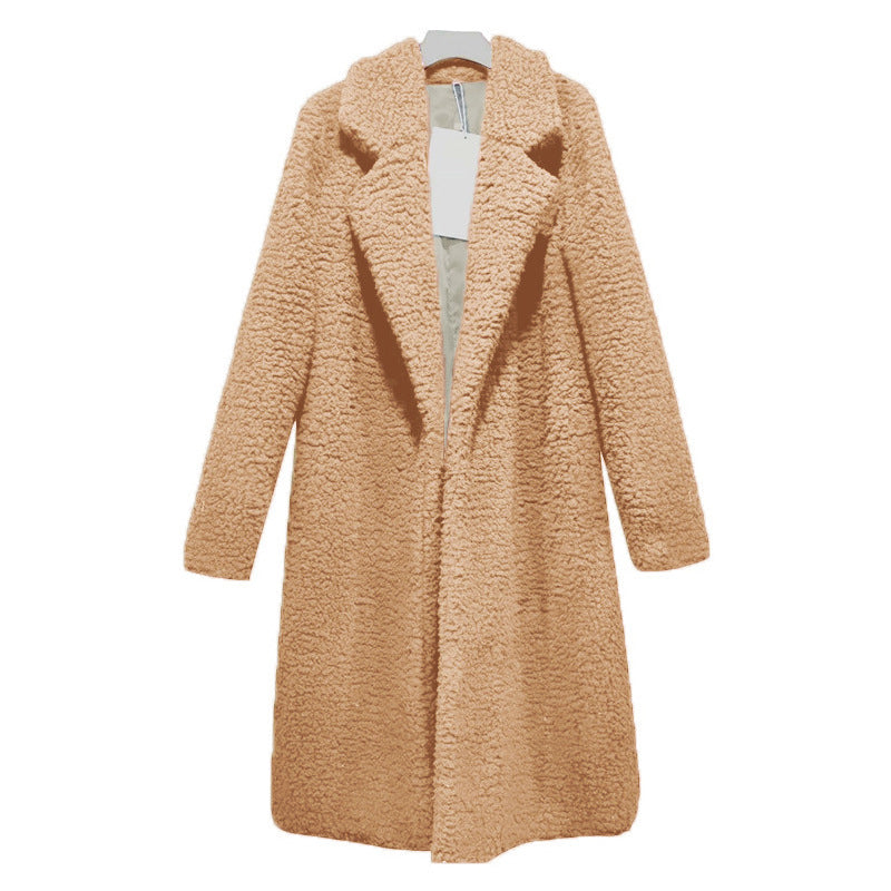 Manteau de vêtements pour femmes, manteau Long en peluche, manteau décontracté