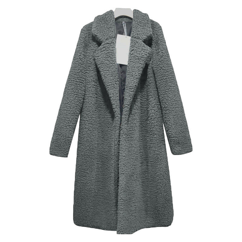 Manteau de vêtements pour femmes, manteau Long en peluche, manteau décontracté