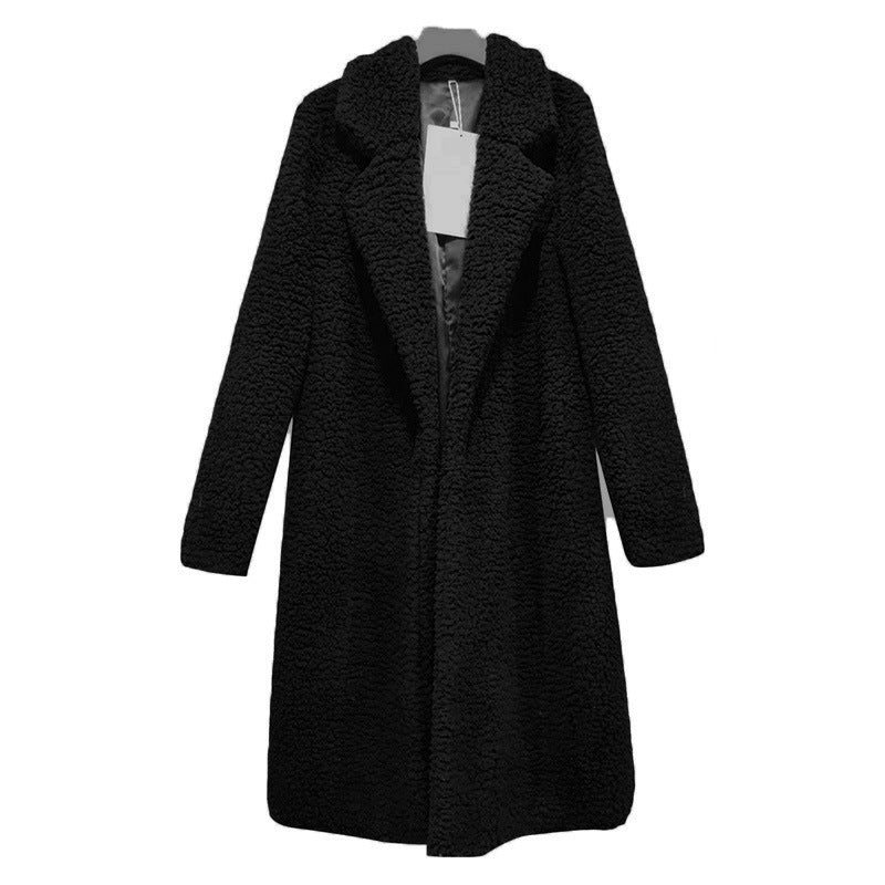 Manteau de vêtements pour femmes, manteau Long en peluche, manteau décontracté