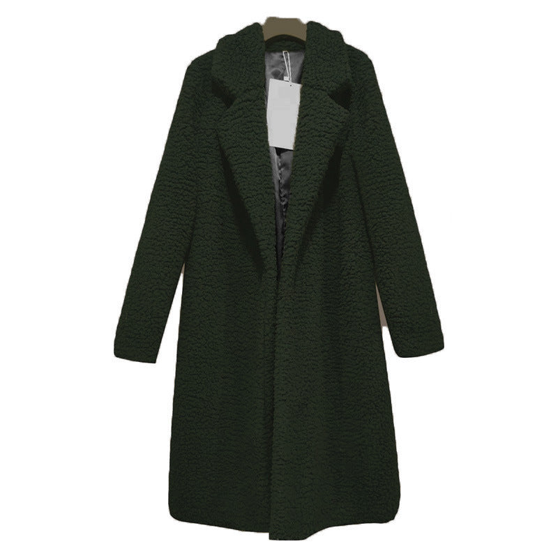 Manteau de vêtements pour femmes, manteau Long en peluche, manteau décontracté