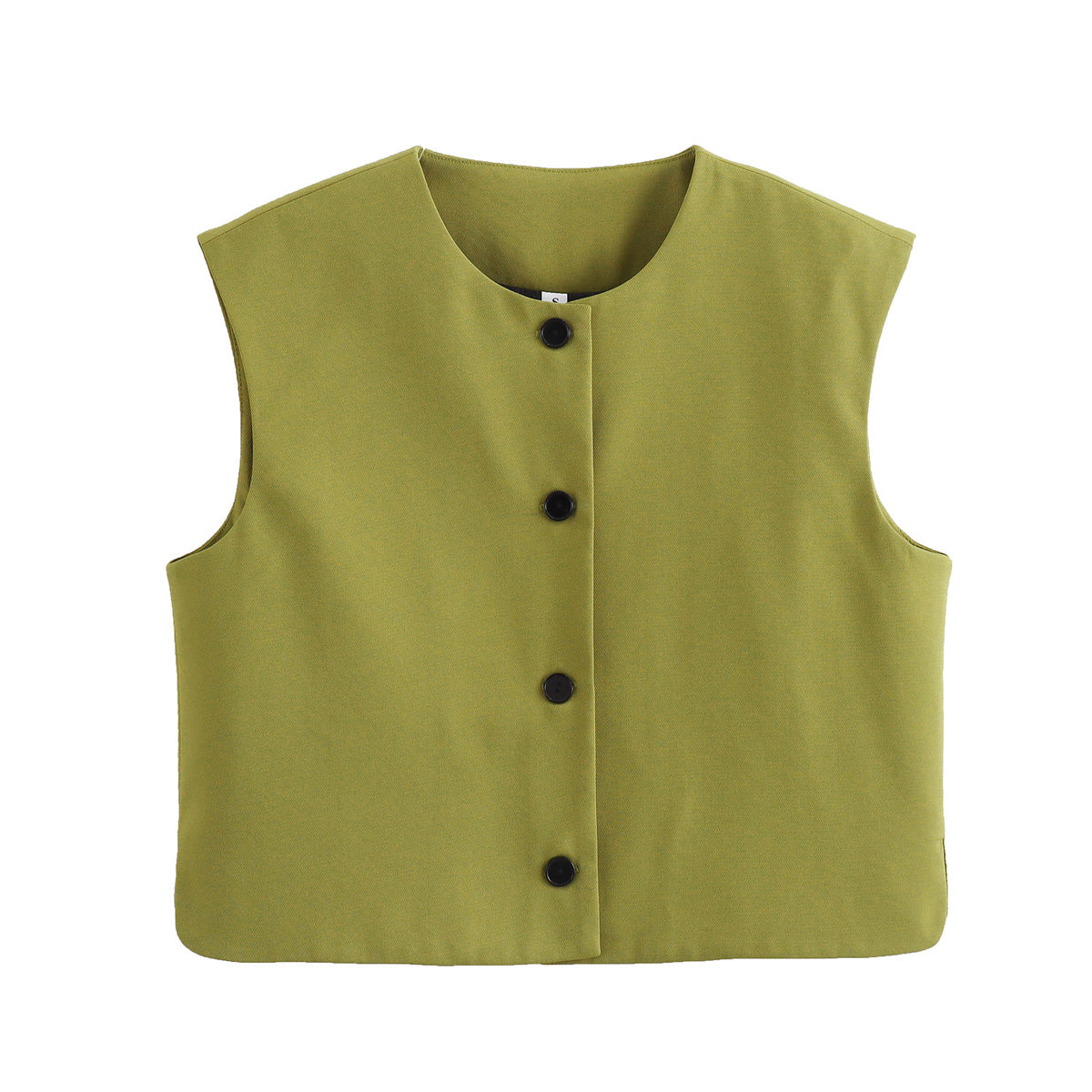 Fall Women Clothing Fashionable All Match Casual Decorated Row Button Vest Top