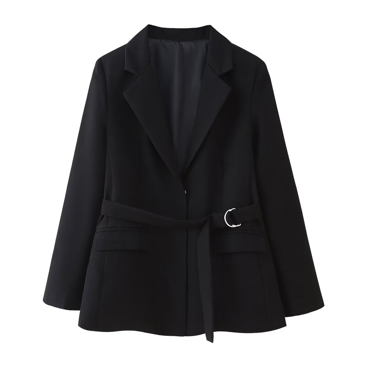 Vêtements pour femmes Automne Hiver Personnalisé Un Bouton Ceinture Blazer Haut Femmes