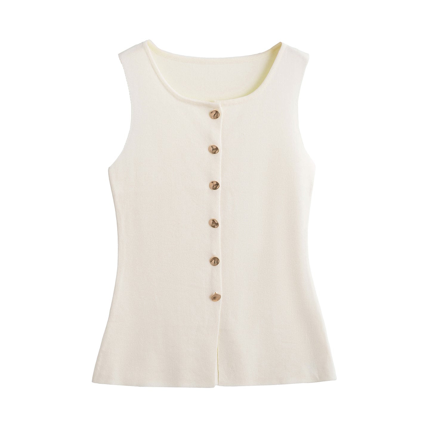 Women Clothing Summer Street Single Breasted Sweater Vest Top