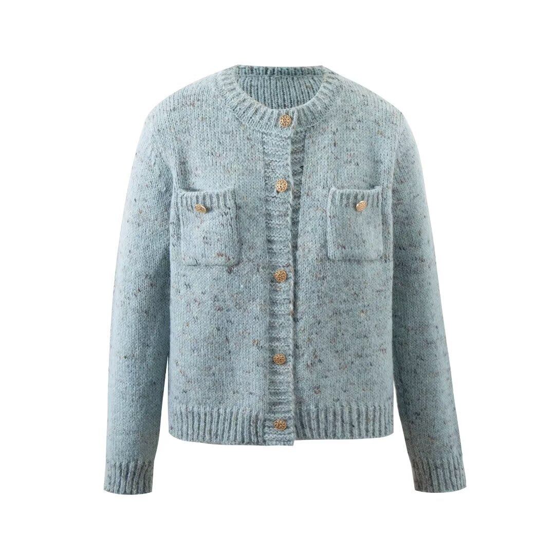 Sweater Coat for Women Autumn Winter All Match Knitted Cardigan Small Variegated Top Idle Autumn Winter