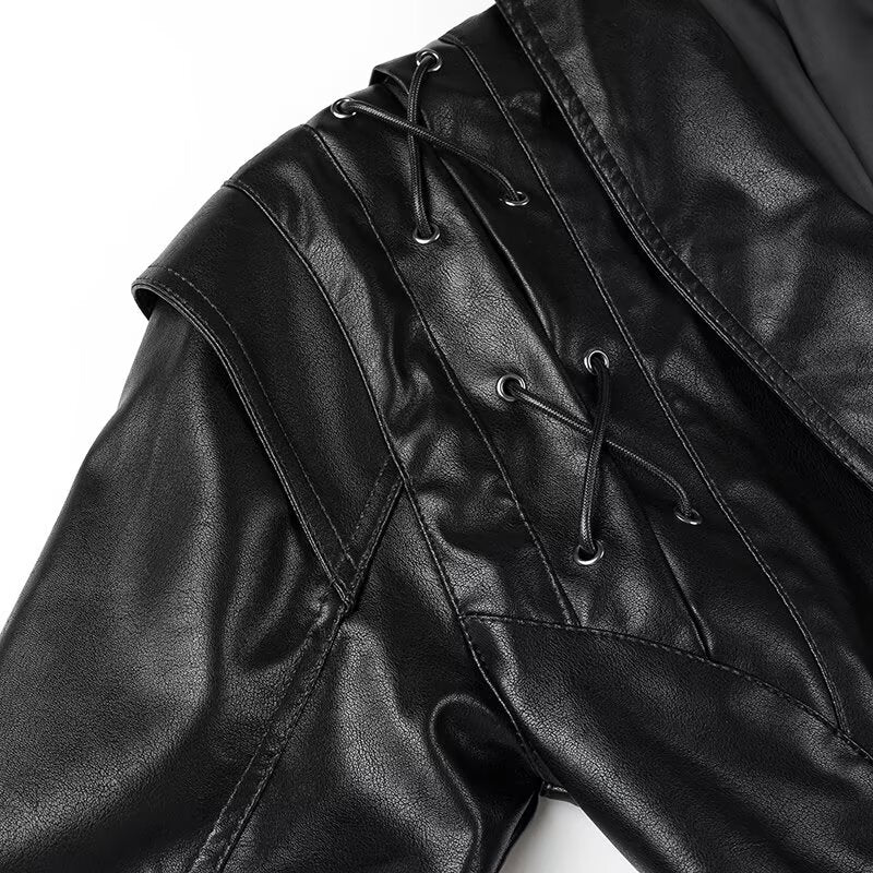 Vêtements pour femmes Super All Match Retro Faux Leather Jacket Coat