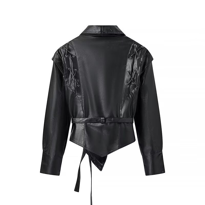 Vêtements pour femmes Super All Match Retro Faux Leather Jacket Coat