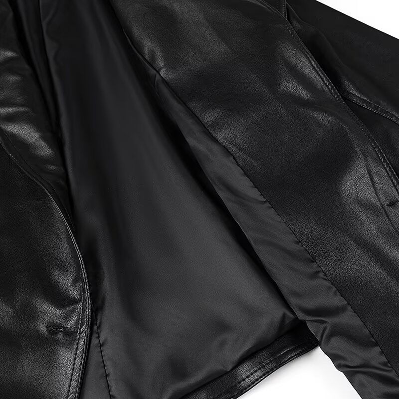 Vêtements pour femmes Super All Match Retro Faux Leather Jacket Coat