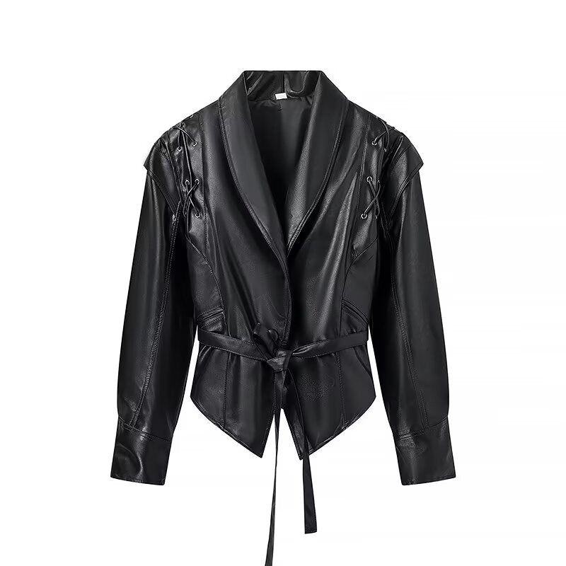 Vêtements pour femmes Super All Match Retro Faux Leather Jacket Coat