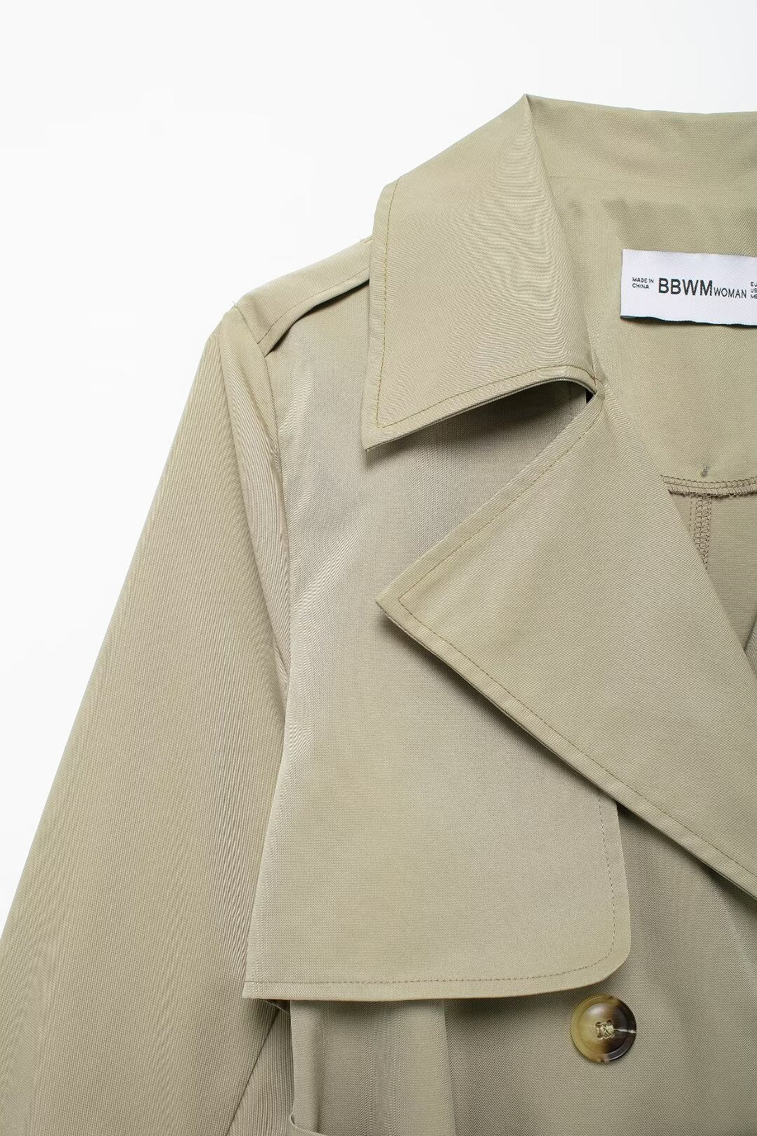 Trench-Coat Femme Automne Élégant Sexy Col Croisé Double Boutonnage Taille Serrée Mi-Longueur Facile À Assortir Manteau