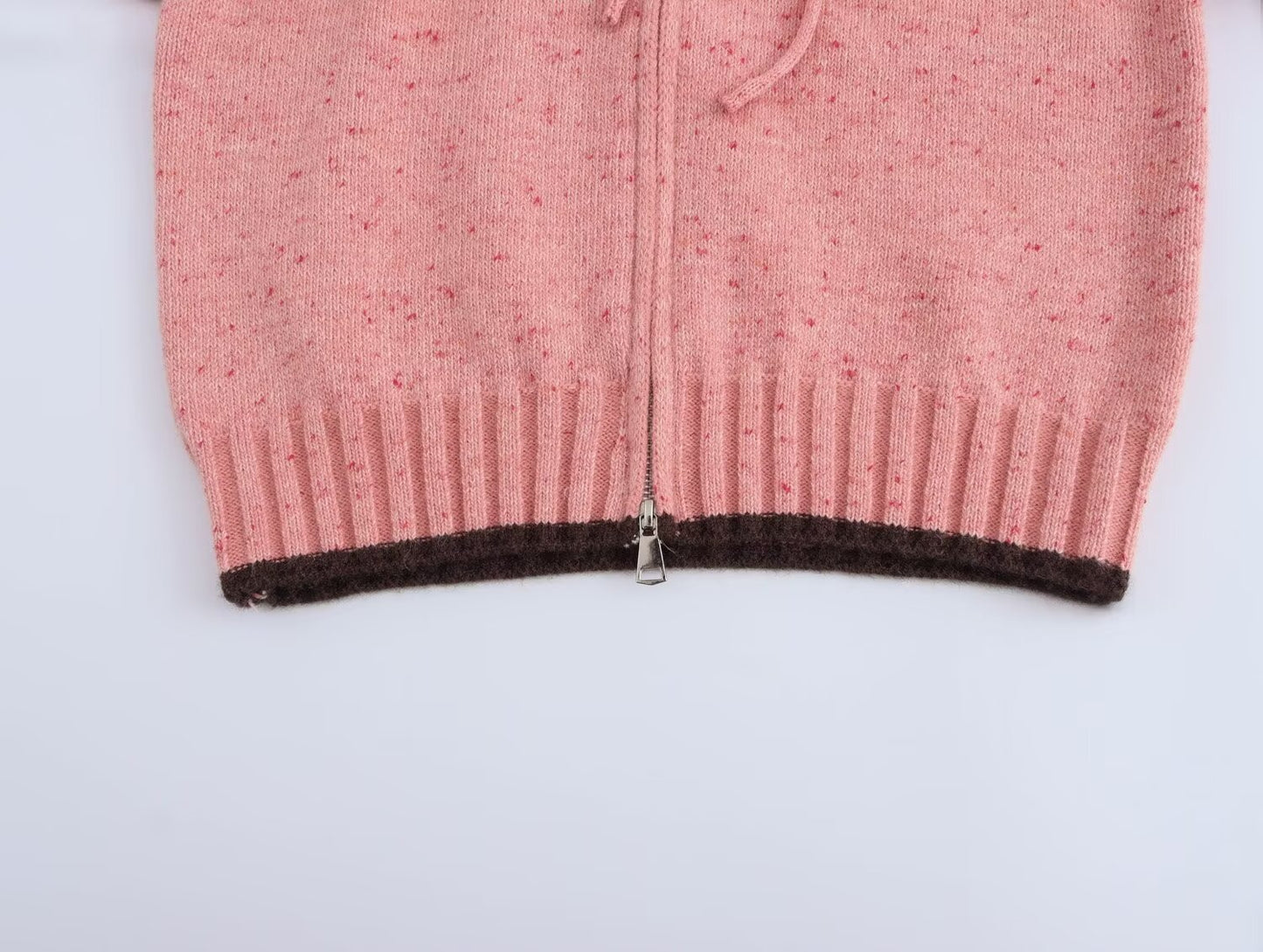 Vêtements pour femmes automne hiver pois jacquard à capuche contraste de couleur lâche décontracté pull tricoté cardigan