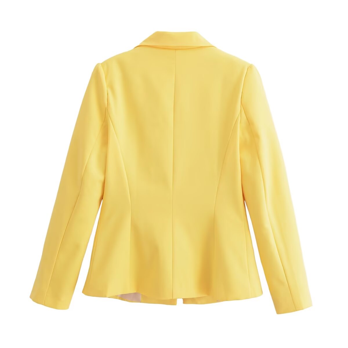 Vêtements d'automne pour femmes Blazer jaune vif élégant simple et ajusté