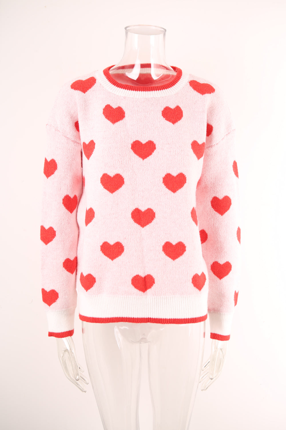 Winter Love Sweater Festival Contrast Color Long Sleeves Oversized Knit Sweater