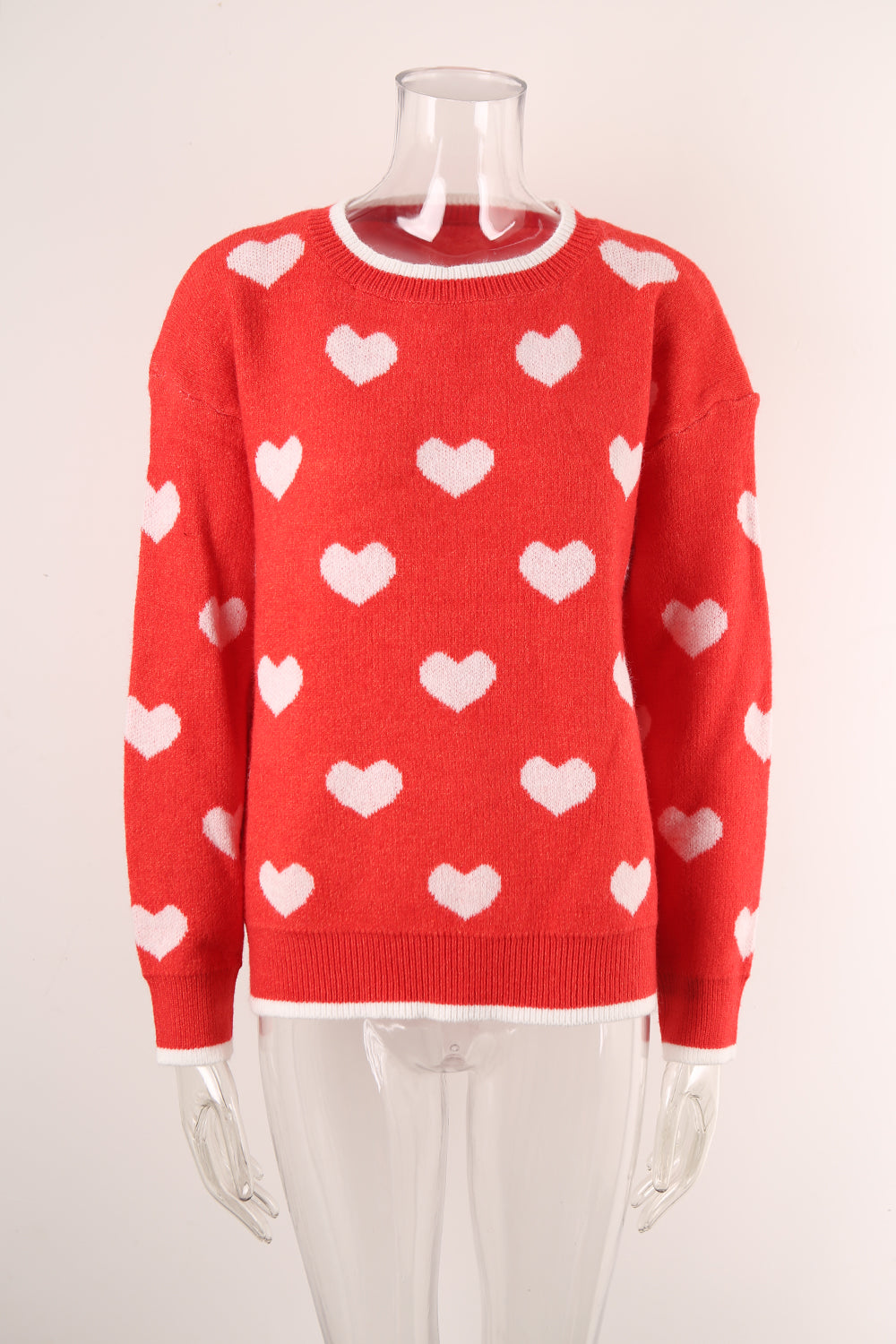 Winter Love Sweater Festival Contrast Color Long Sleeves Oversized Knit Sweater