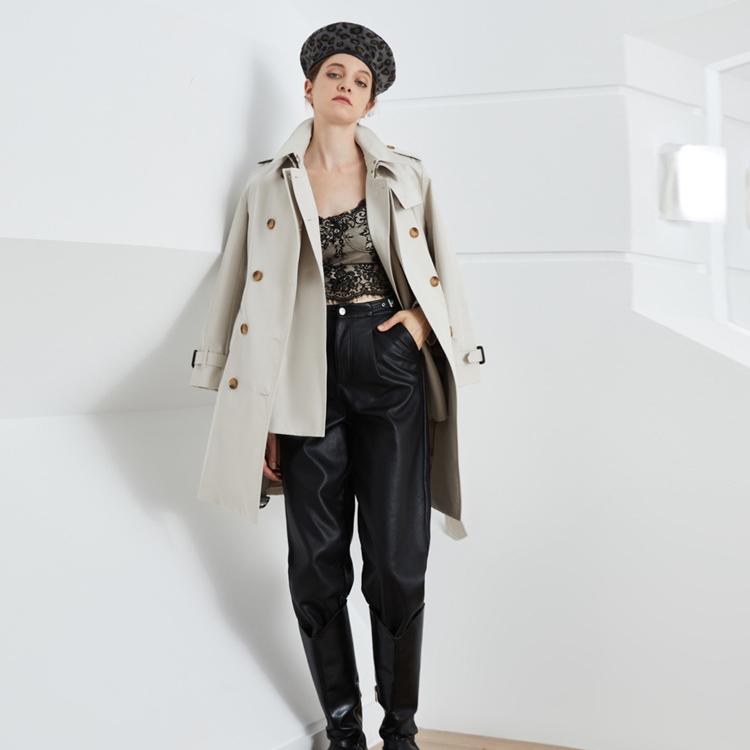 Trench-coat kaki mi-long Element pour femme, trench-coat assorti pour le bureau, dix ans toujours