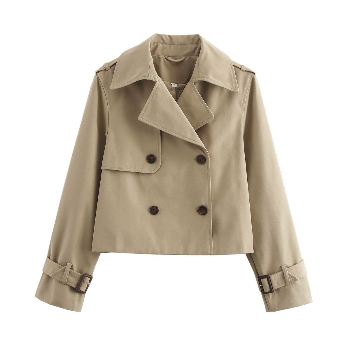 Automne Femmes Vêtements Élégant Simple Décontracté Court Trench Coat Veste Manteau