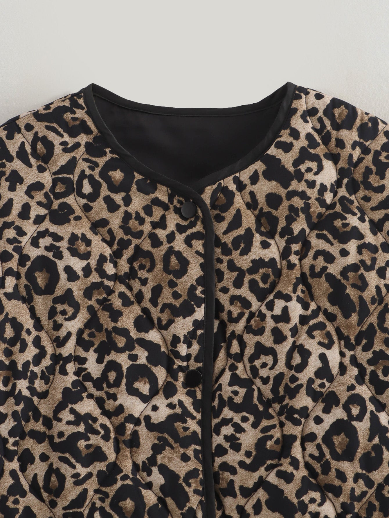 Women Clothing Autumn Retro Minority Animal Pattern Printed Cotton-Padded Jacket Jacket Coat