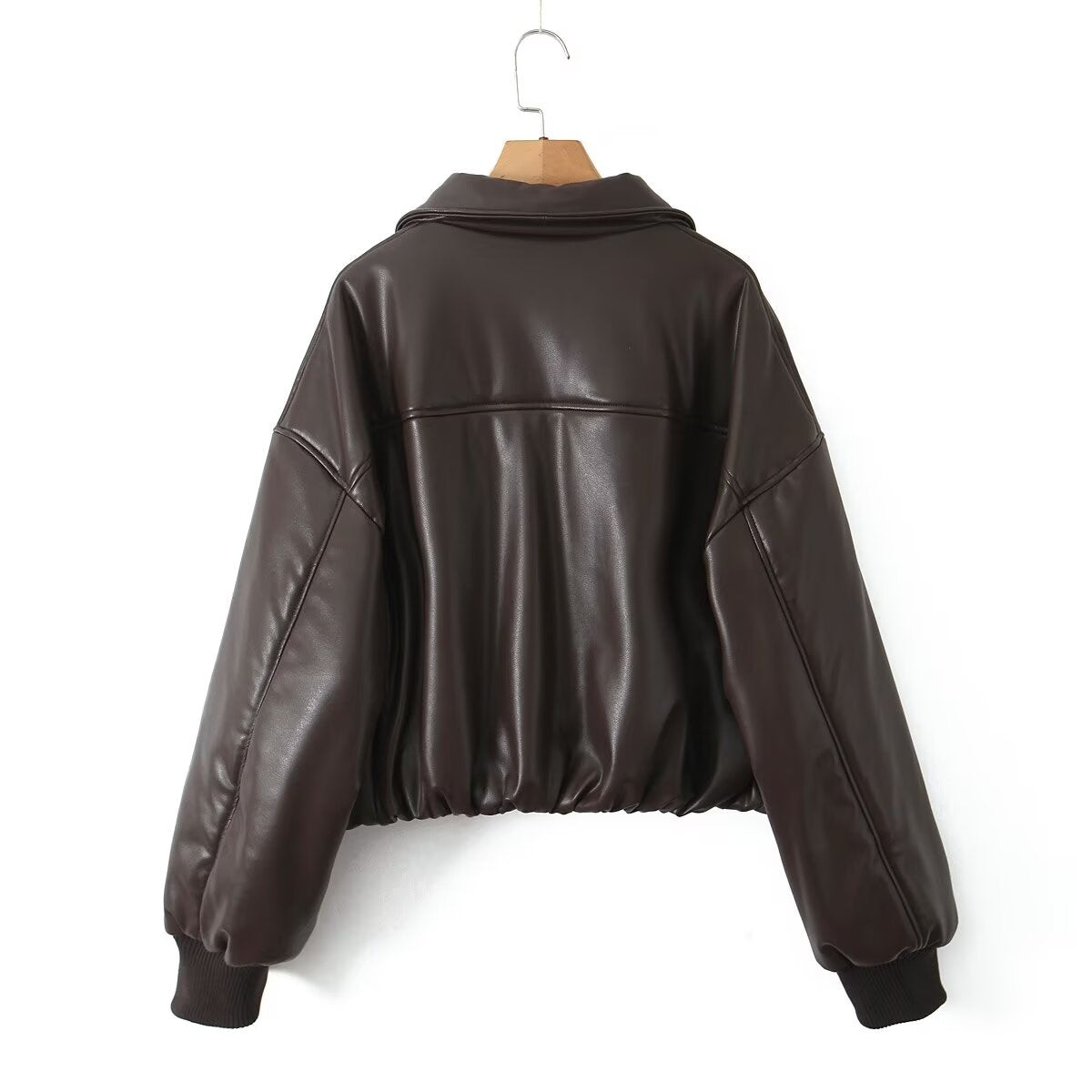 Veste coupe-vent en coton pour portefeuille protéiné d'automne pour moto, revers rétro, manches longues, manteau court