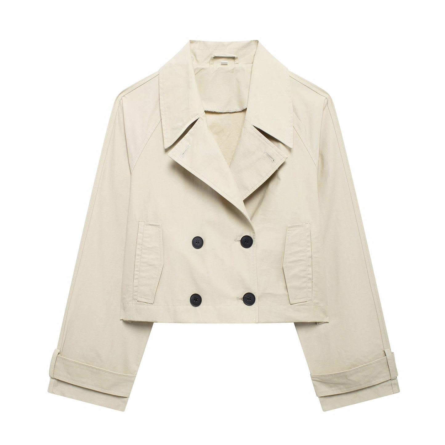 Women Clothing Autumn Winter Street Trench Coat Short Jacket