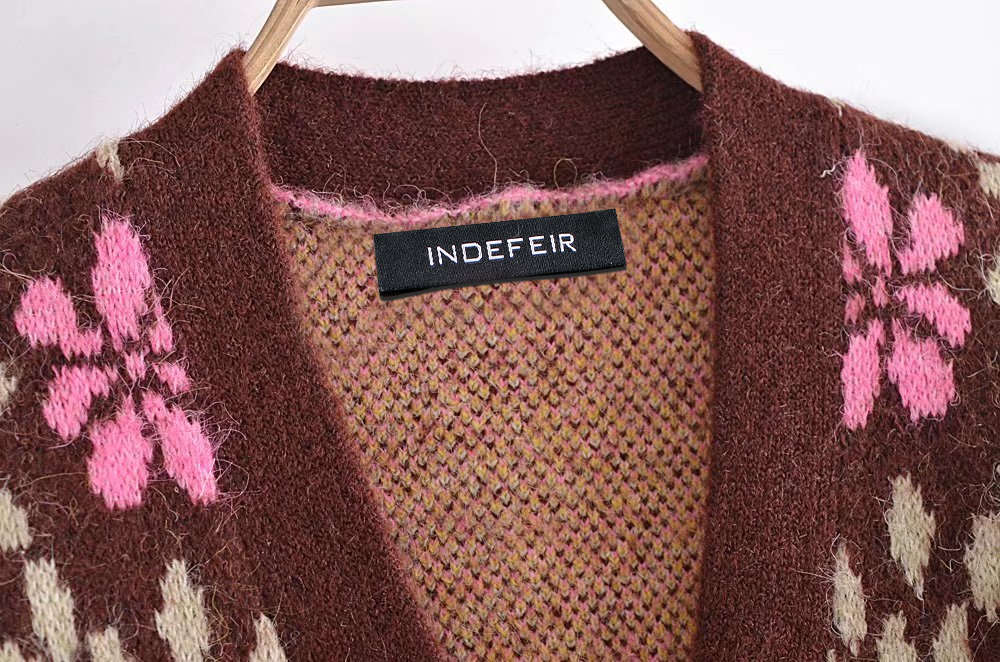 Vêtements d'automne pour femmes Cardigan jacquard élégant, simple et décontracté