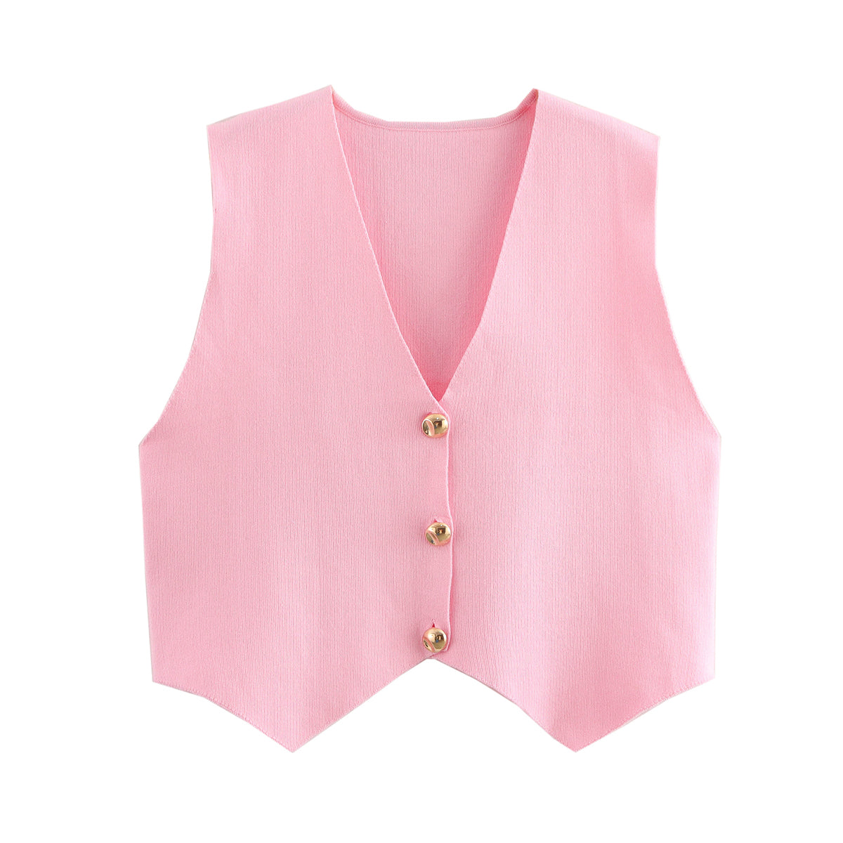 Summer Women Clothing All Match Casual Plain Stitch Short Vest