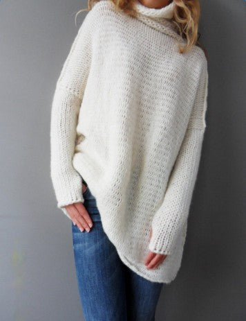 Autumn Winter Turtleneck Sweater Women Knitted Solid Color Office Women Knitwear Women